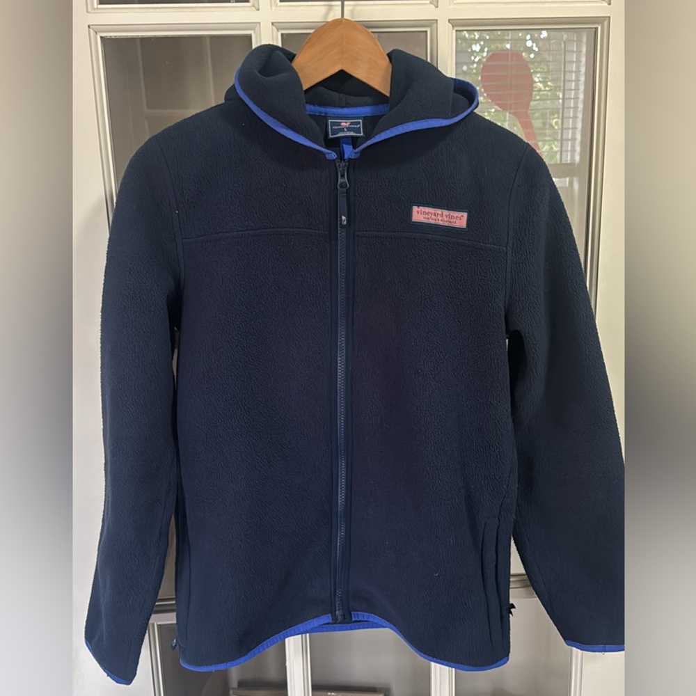 kids vineyard vines size large navy fleece zip up
